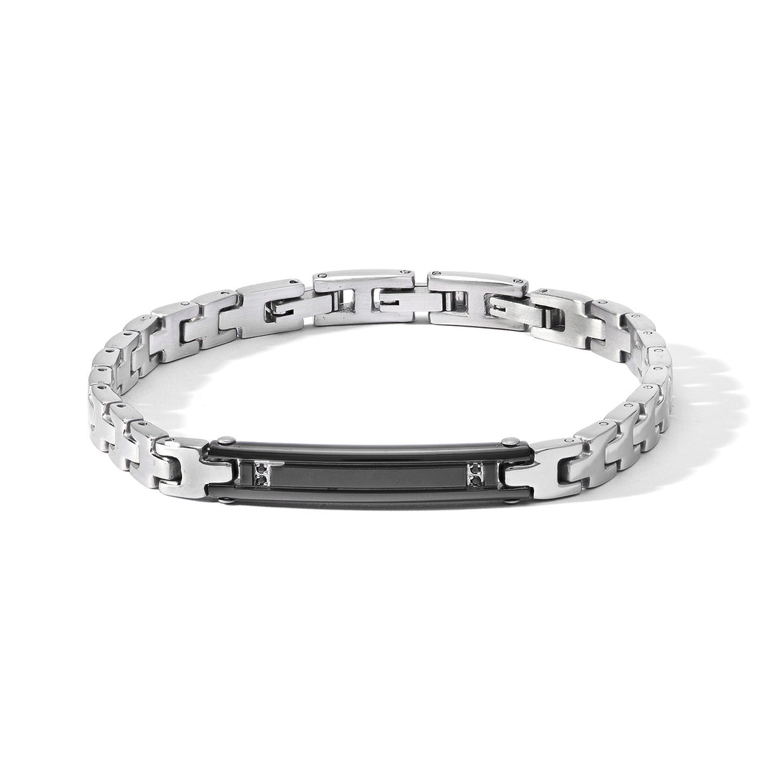 Comete Bracciale Acciaio pvd e zirconi neri UBR1192