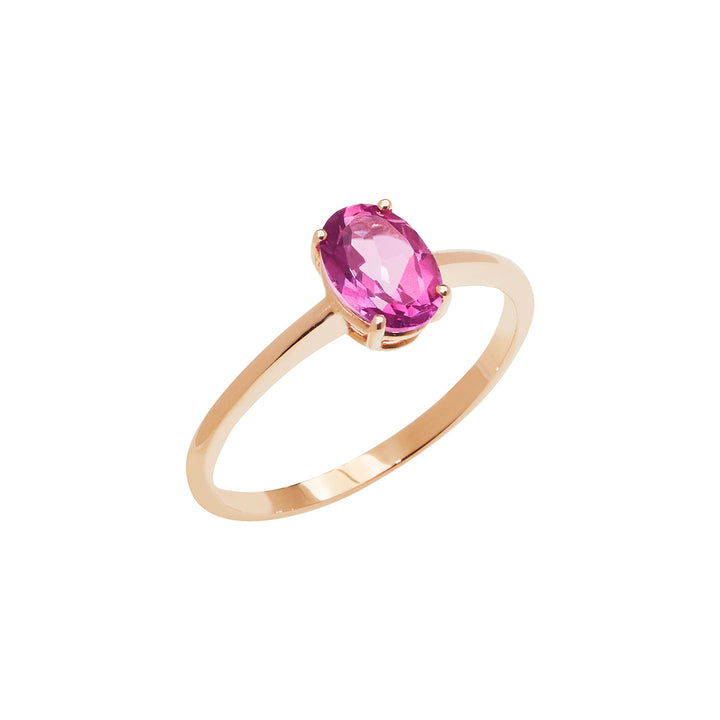 Comete Anello in Oro rosa con Topazio Rosa Ovale ANB2678