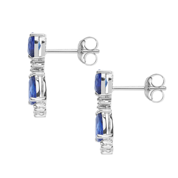 Comete Mezzo orecchino in Oro bianco con Diamanti e Zaffiri blu ORB10601/2