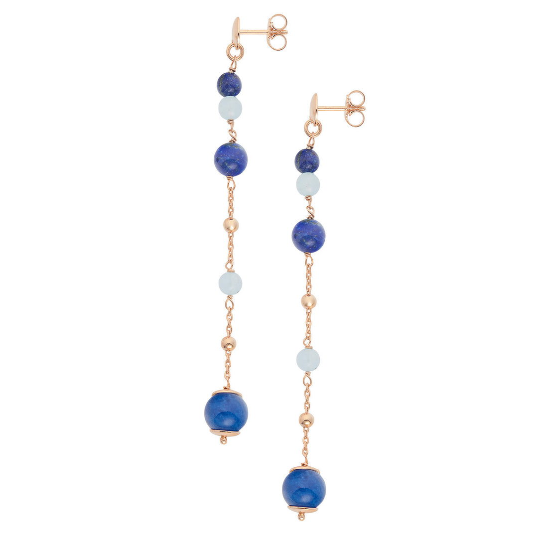 Comete Orecchini Argento 925‰ con Acquamarina, Lapis, Quarzo colorato ORA218