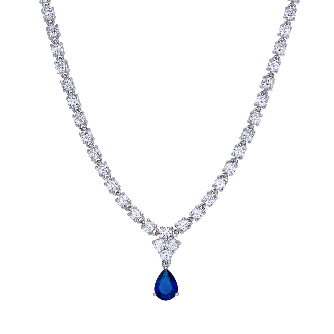 Comete Girocollo in Argento 925‰ e Zirconi bianchi e blu GLA266