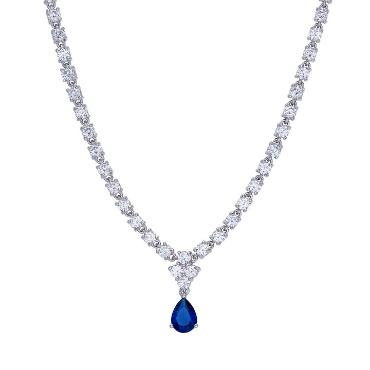 Comete Girocollo in Argento 925‰ e Zirconi bianchi e blu GLA266