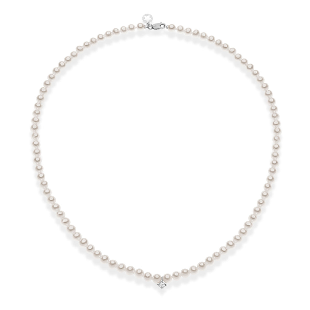 Colar Comete Acquadolce Pearl Strand em ouro e diamante FWQ320