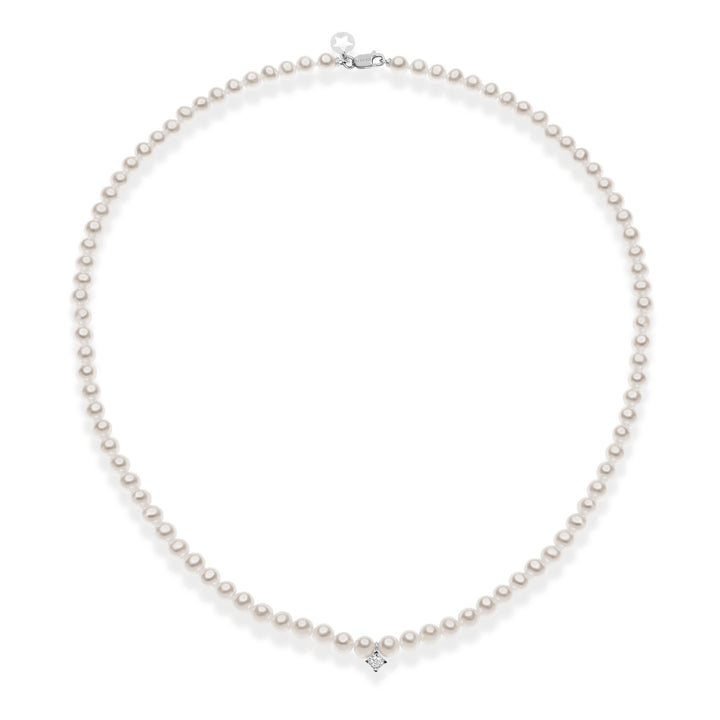 Colar Comete Acquadolce Pearl Strand em ouro e diamante FWQ320