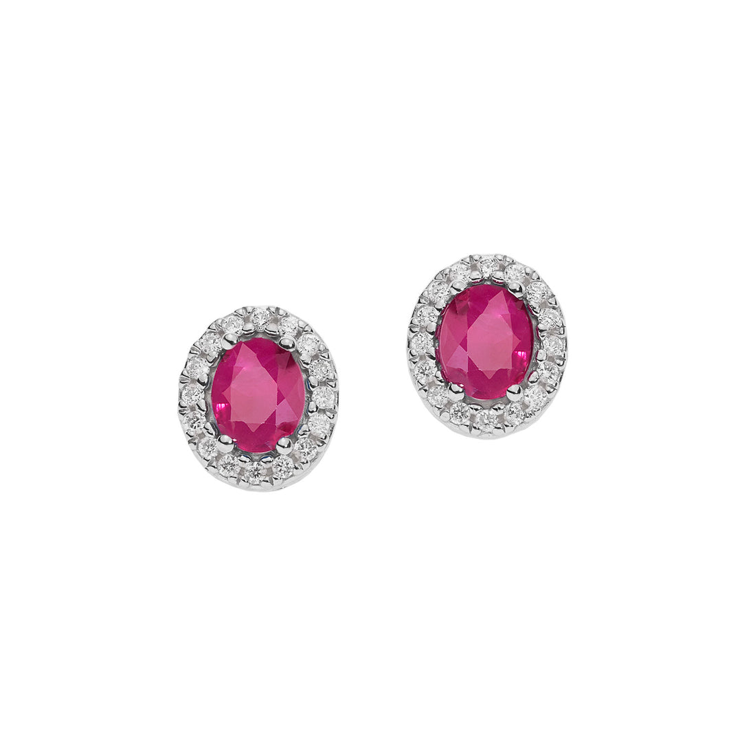Comete Oval Gold, Diamond and Ruby Earrings ORB1117