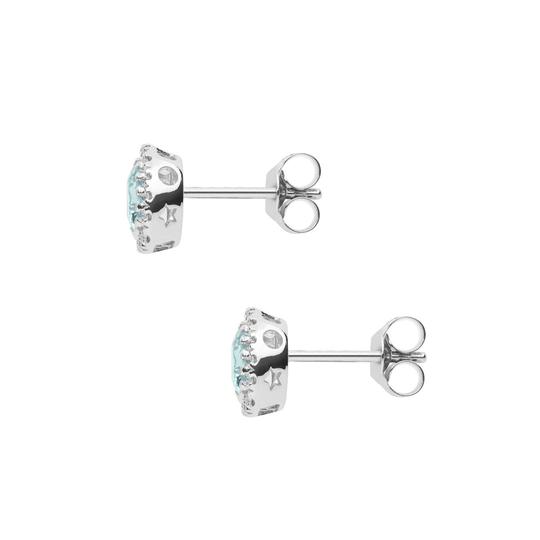 Comete Orecchini in Oro Diamanti e Acquamarina Cuore ORQ251