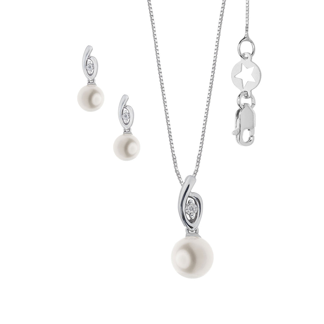 Comete Collana e Orecchini Perla in Oro 750‰ e Diamanti bianchi KIT633769