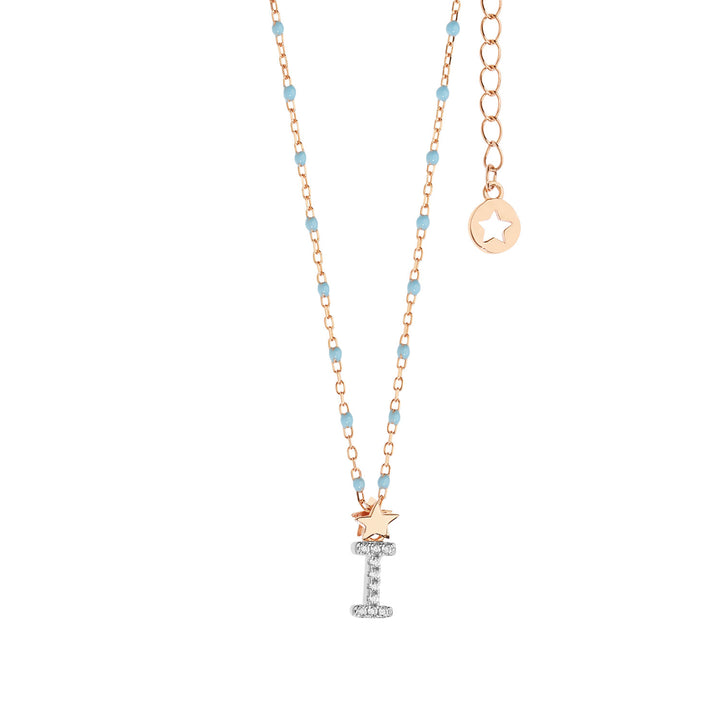 Collar Comete Plata Letra I GLA181