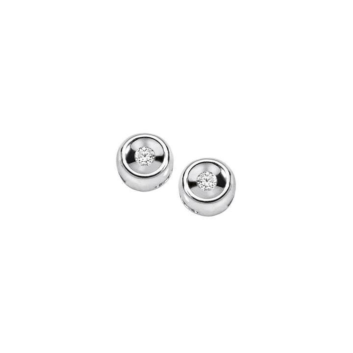 Brincos Comete Round Light Point em ouro e diamantes ORB904