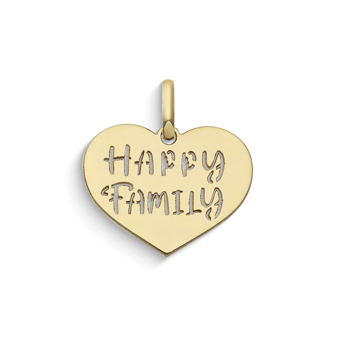 Comete Ciondolo Happy Family a cuore in Oro giallo 375‰ KCOB012