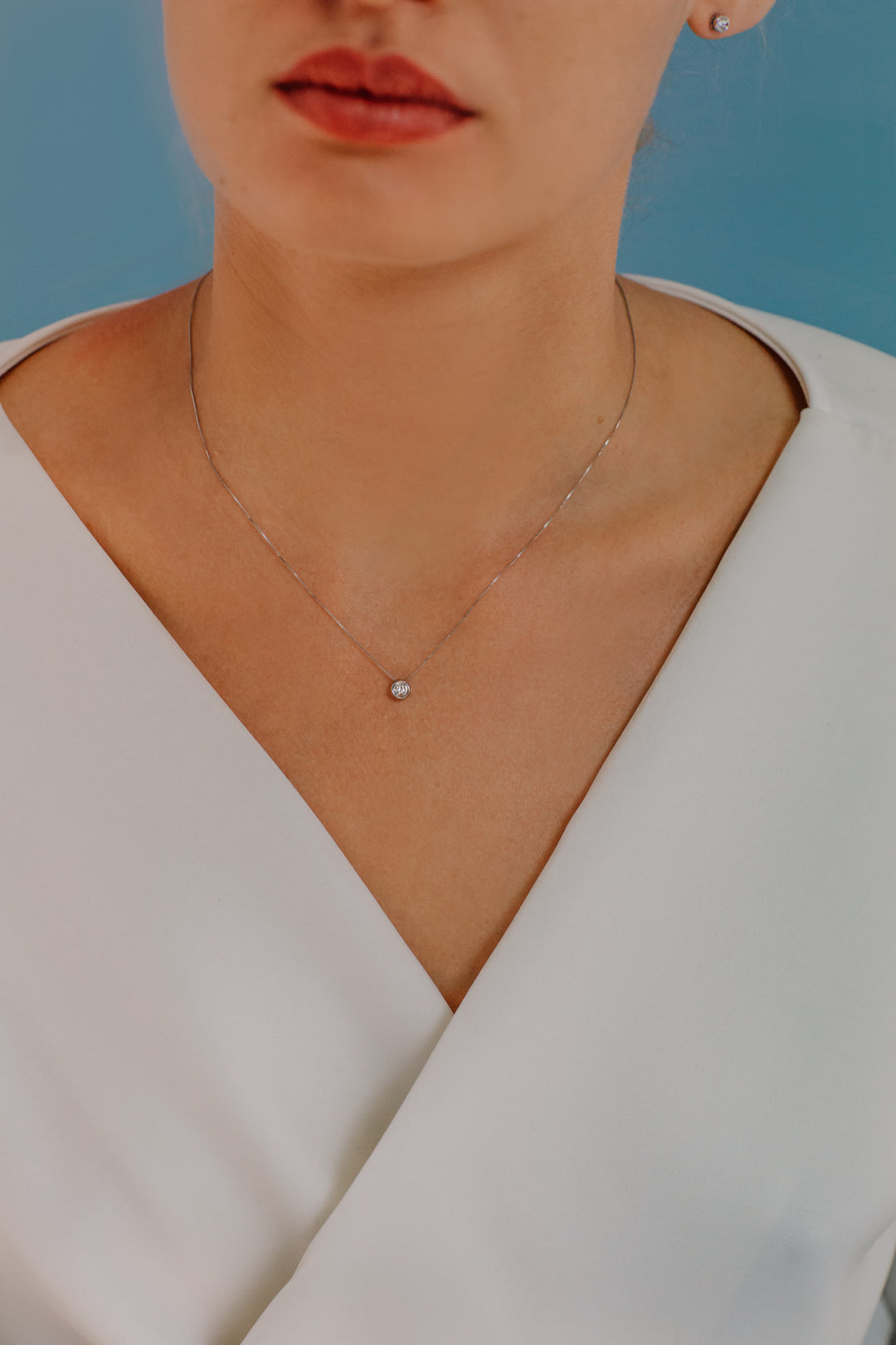 Comete Collana Punto luce tondo in Oro e Diamante GLB1417