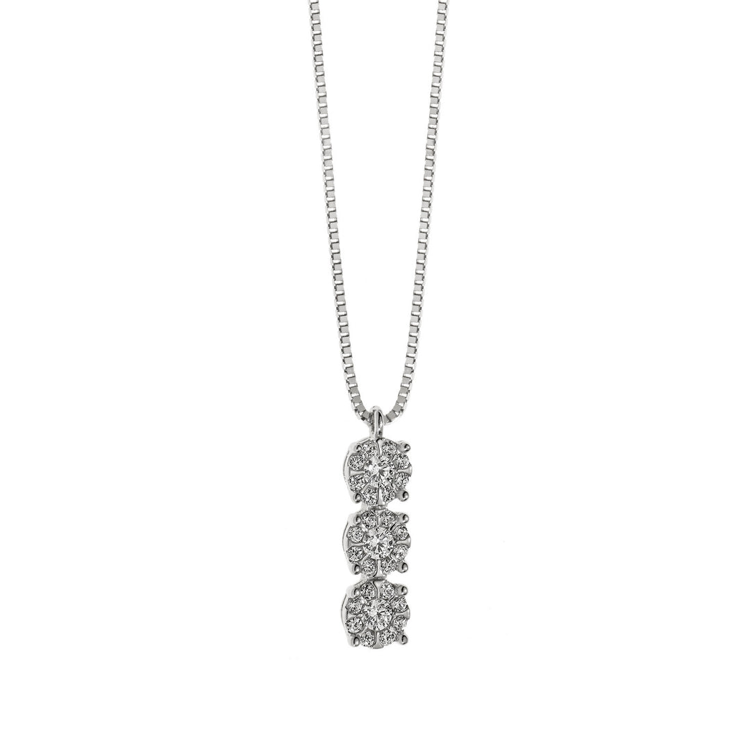 Colar Comete Trilogy em ouro rosa com diamantes GLB1037