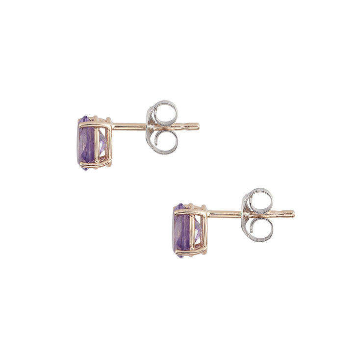 Comete Orecchini in Oro rosa 750‰ e Ametista ovali ORB1111