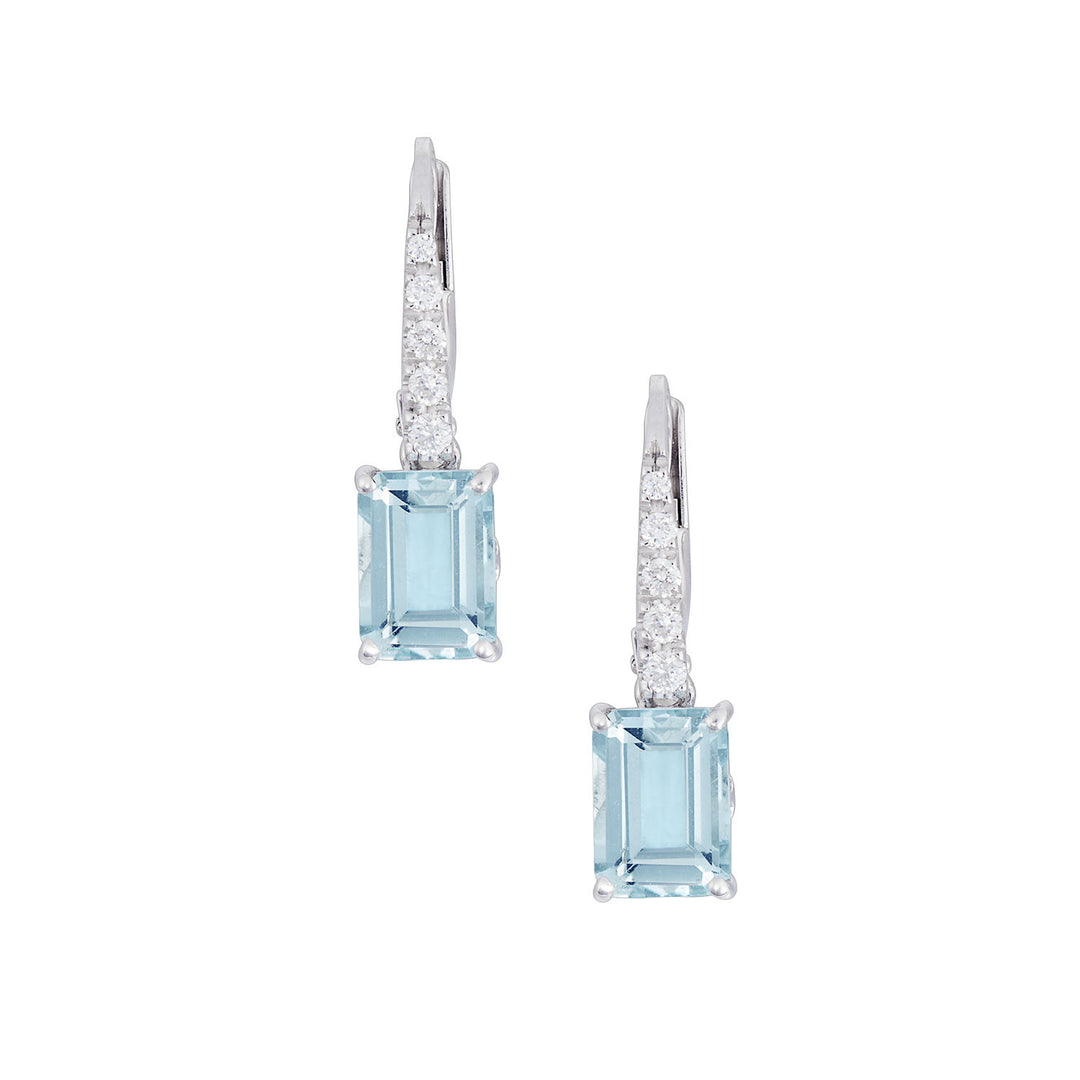 Comete Octagonal Aquamarine σκουλαρίκια σε χρυσό και διαμάντια ORQ278