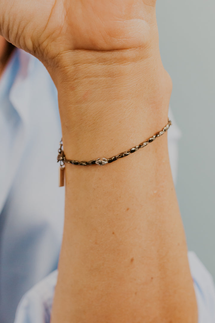 Comete Bracciale in Argento brunito e lucido, Diamante e Spinelli neri UBR1259