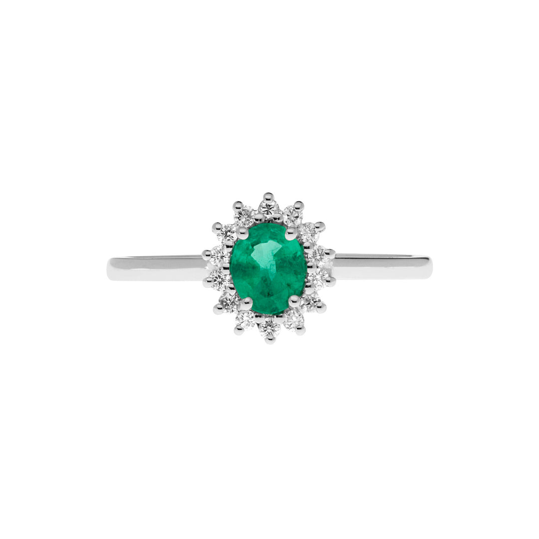 Comete Anello in Oro Diamanti e Smeraldo ovale ANB2574S3