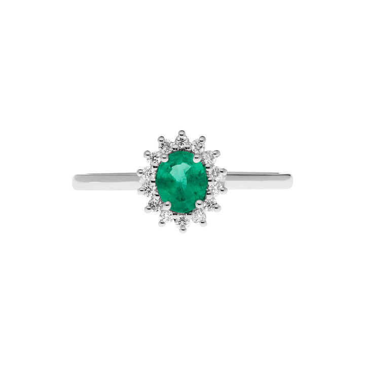 Comete Anello in Oro Diamanti e Smeraldo ovale ANB2574S3