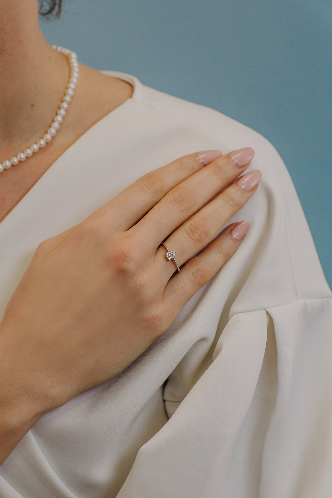 Comete Tropfenring aus Roségold mit Diamanten ANB2649