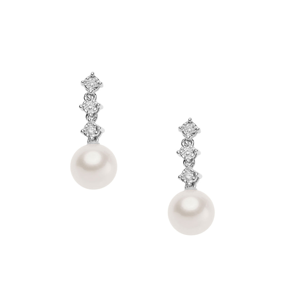 Comete Orecchini Perle in Oro e Diamanti Trilogy ORP740