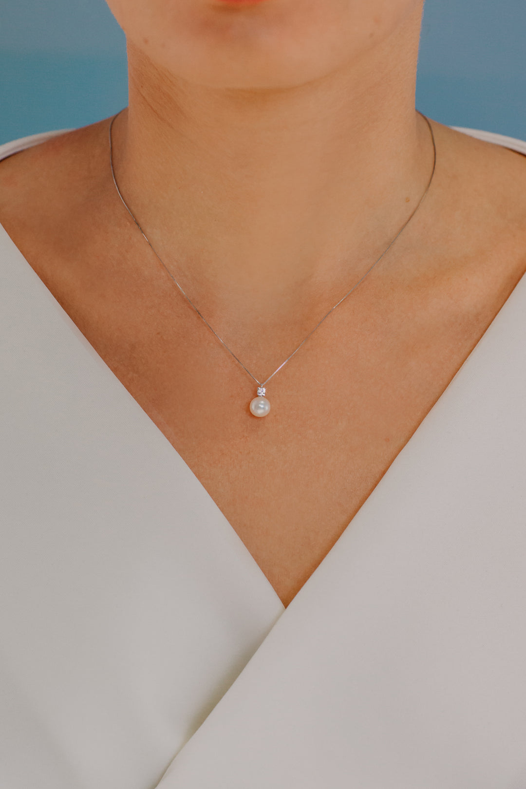 Collier Comete Light Point Perle Or et Diamant GLP566