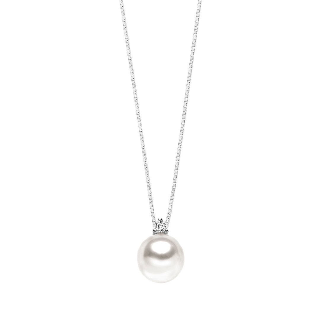 Colar de pérolas Comete Light Point em ouro e diamante GLP434
