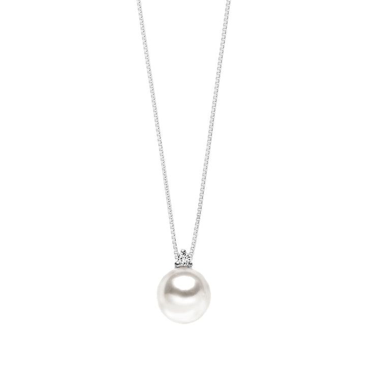 Colar de pérolas Comete Light Point em ouro e diamante GLP434