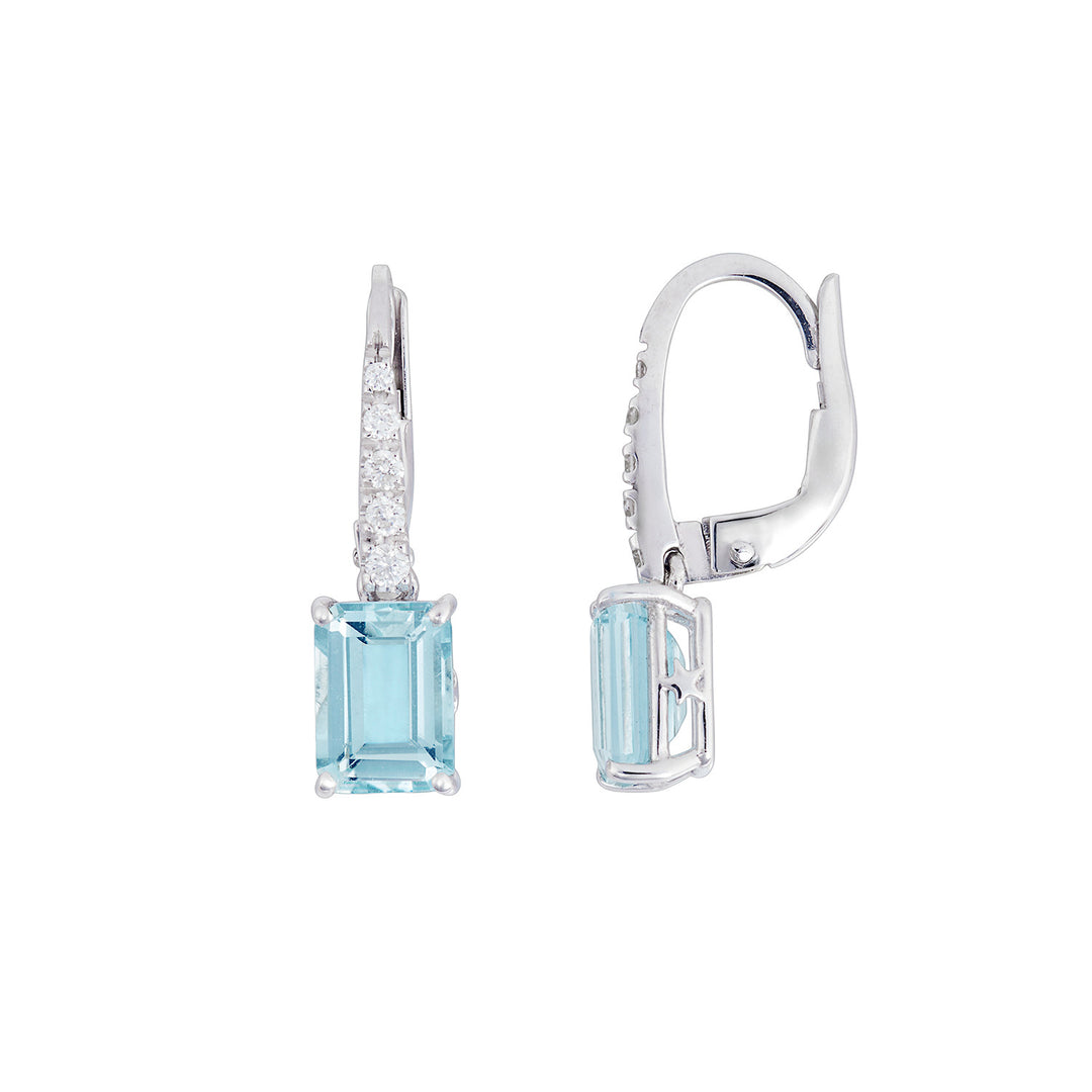 Comete Octagonal Aquamarine σκουλαρίκια σε χρυσό και διαμάντια ORQ278