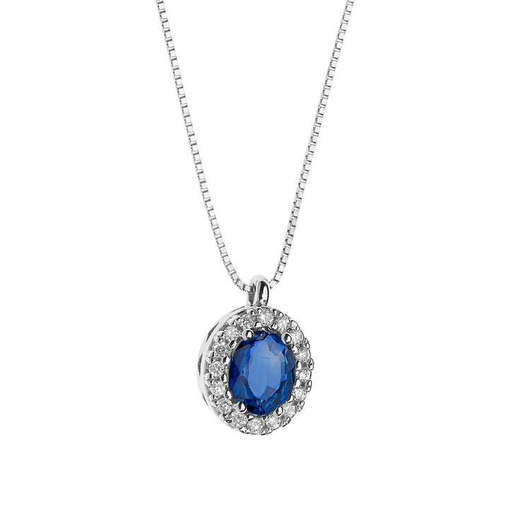 Collier Comete en Or, Diamants et Saphir Bleu Ovale GLB1671