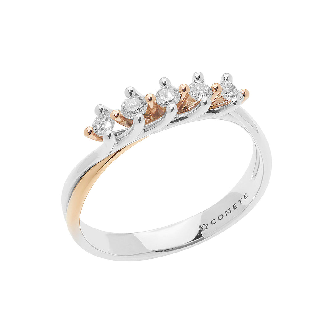 Comete-Ring aus Rosé- und Weißgold mit Diamanten ANB2659
