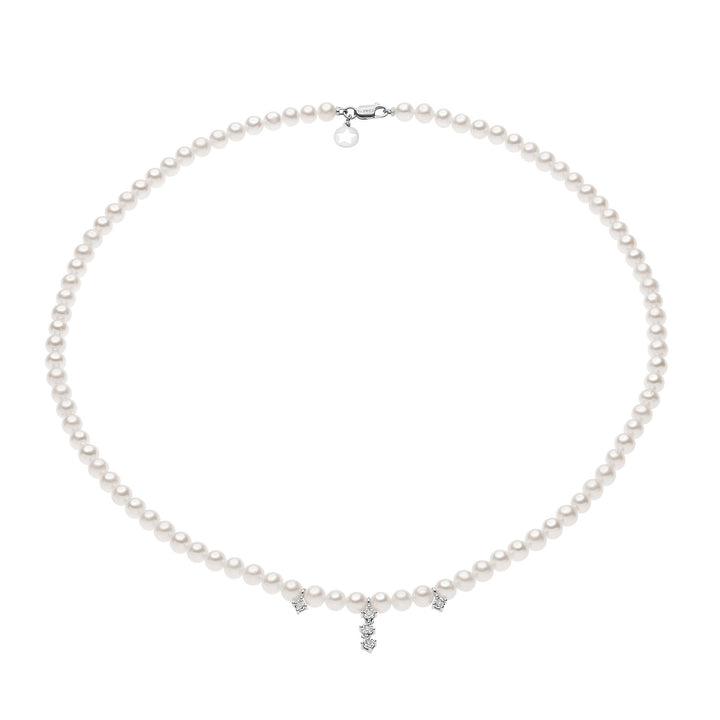 Comete Collana Filo Perle e Diamanti FWQ373
