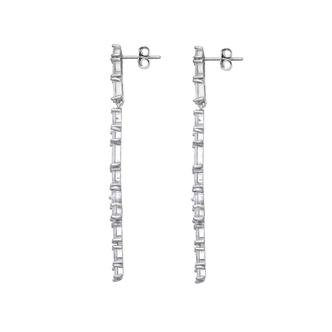 Comete Orecchini a cascata in Argento 925‰ e bianchi Zirconi ORA215