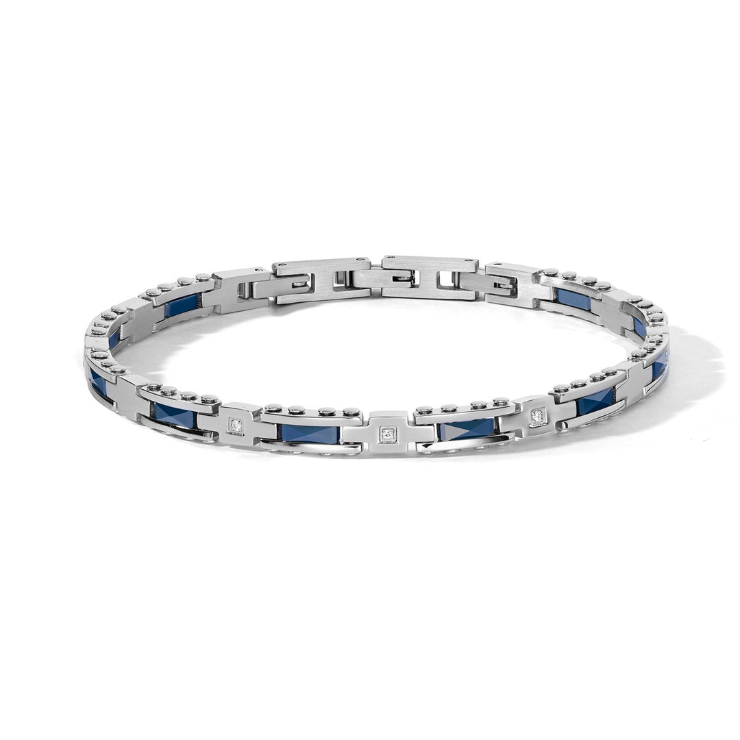 Comete Bracciale in acciaio, ceramica blu e zirconi bianchi UBR1306