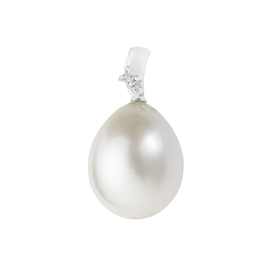 Comete Ciondolo in Oro bianco 750‰, Diamante bianco e Perla a goccia COP268