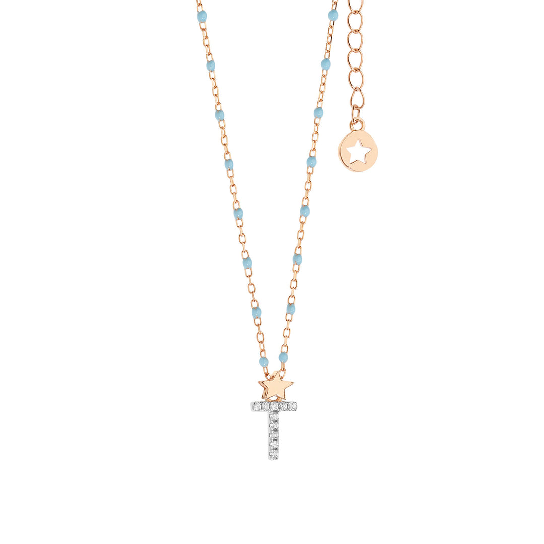 Collar Comete Plata Letra T GLA192