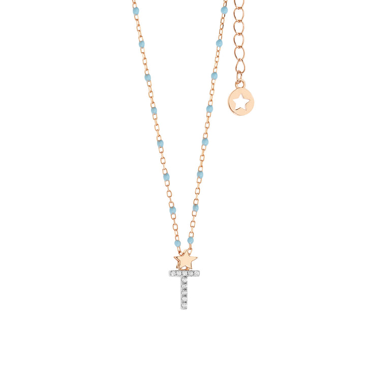 Collar Comete Plata Letra T GLA192