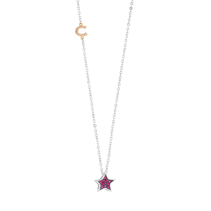 Colar Comete em ouro branco e rubis GLB1505