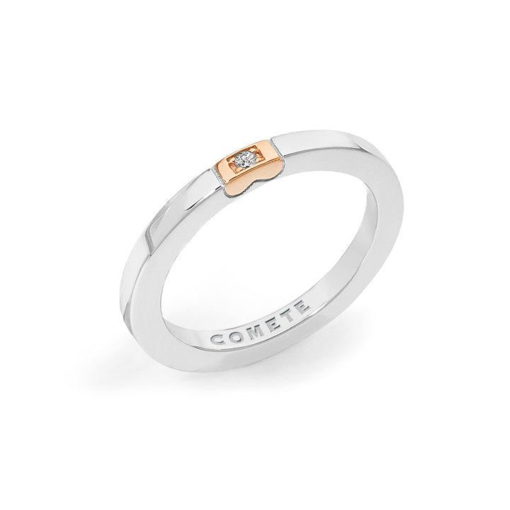 Comete Anillo Mujer Plata Corazón Rosa ANG106M18F