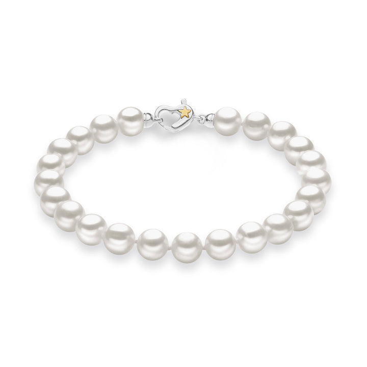 Comete Bracciale Filo Perle Acquadolce in Argento e Stella in Oro giallo BRQ310