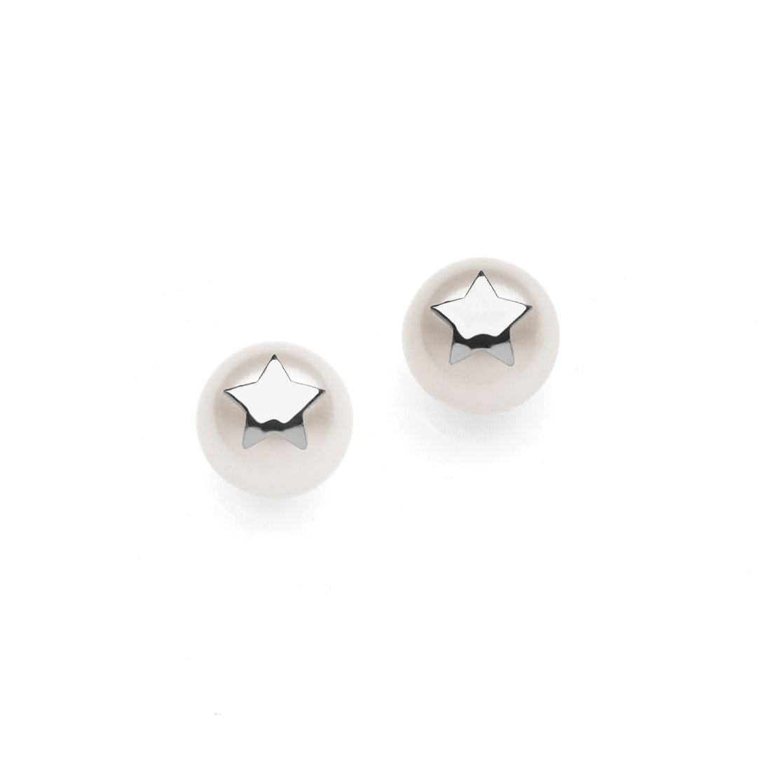 Comete Orecchini Perle in oro bianco con Stella ORP648