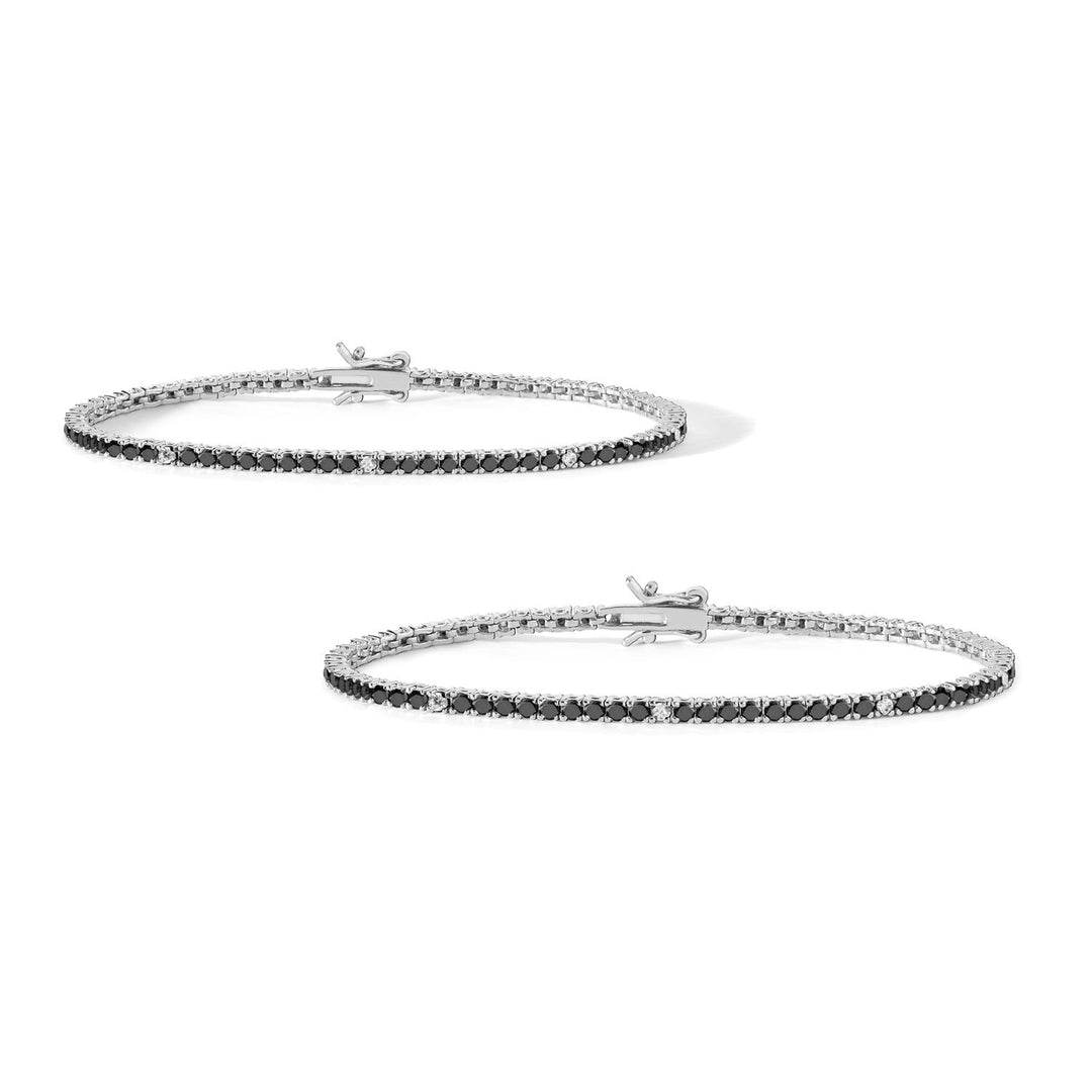 Comete Tennis Uomo e Donna in Argento 925‰ e zirconi neri e bianchi KIT176M16900
