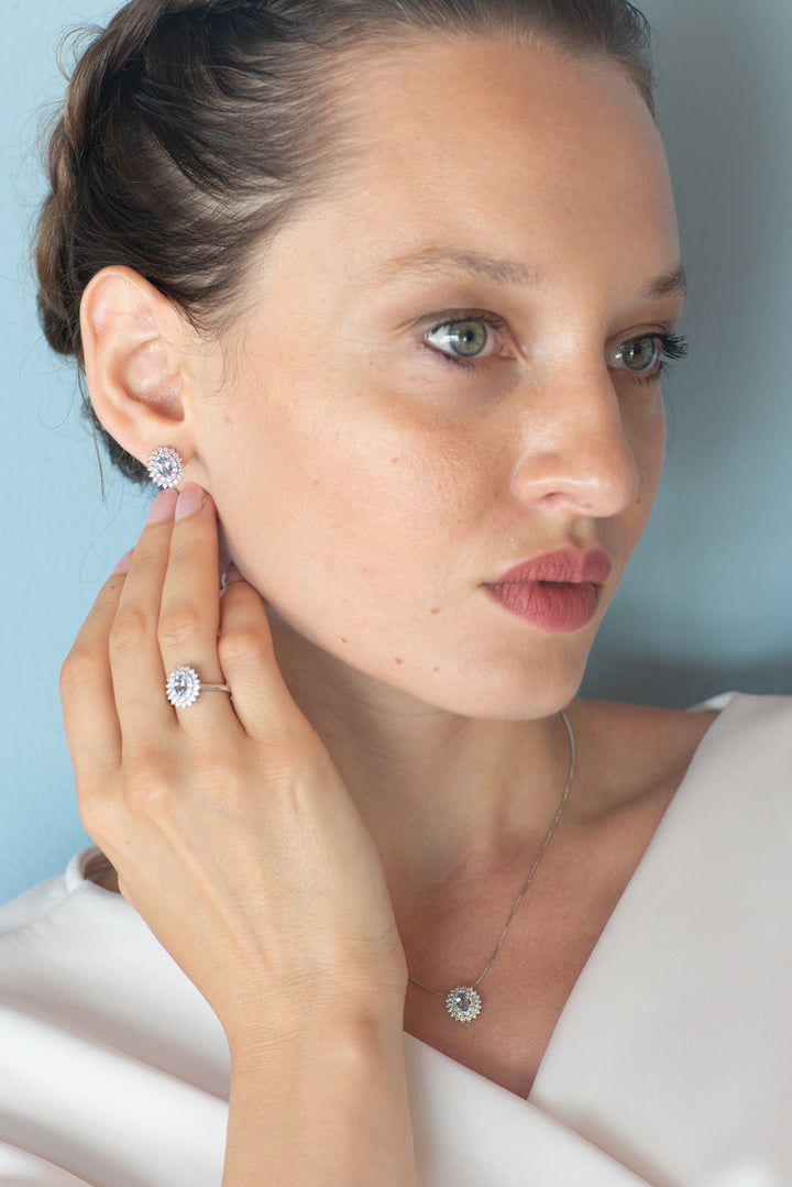 Comete Goldring Diamanten Aquamarin oval ANQ323