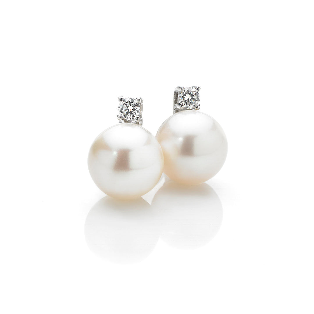 Brincos Comete Light Point Pérolas Akoya em Ouro e Diamantes ORP561