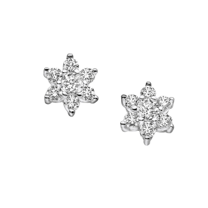 Brincos Comete Flower em ouro rosa e diamantes ORB604