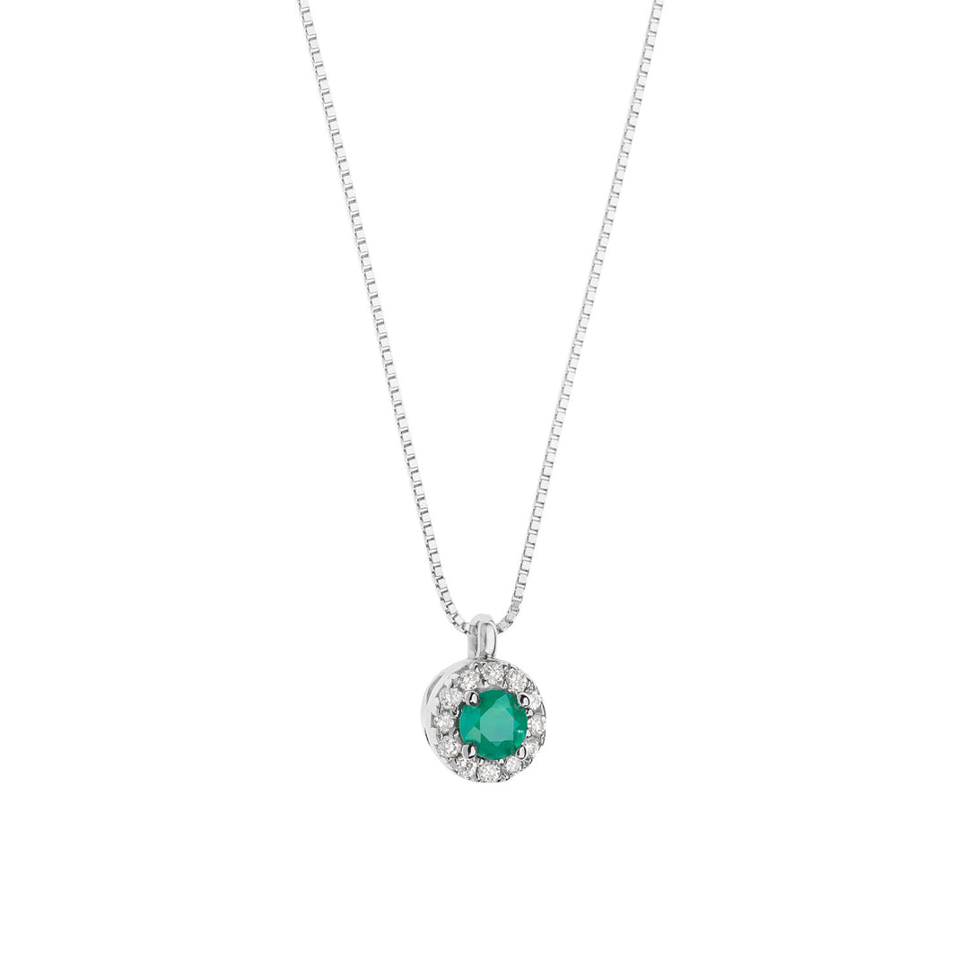 Colar Comete em Ouro, Diamantes e Esmeralda Redonda GLB1674