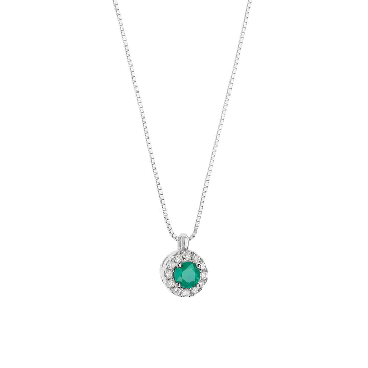 Colar Comete em Ouro, Diamantes e Esmeralda Redonda GLB1674