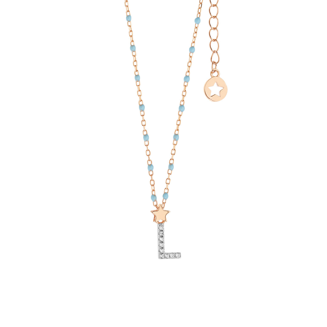 Collar Comete Plata Letra L GLA184