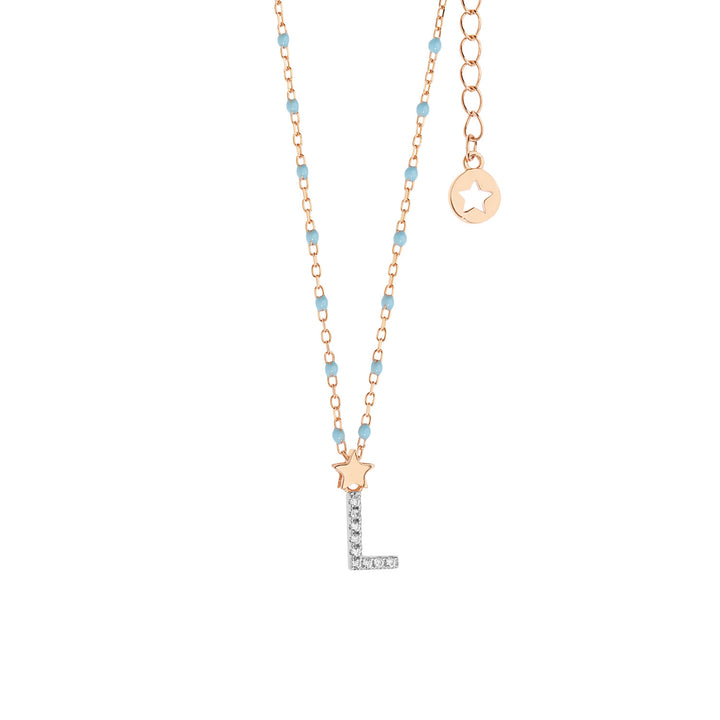 Collar Comete Plata Letra L GLA184