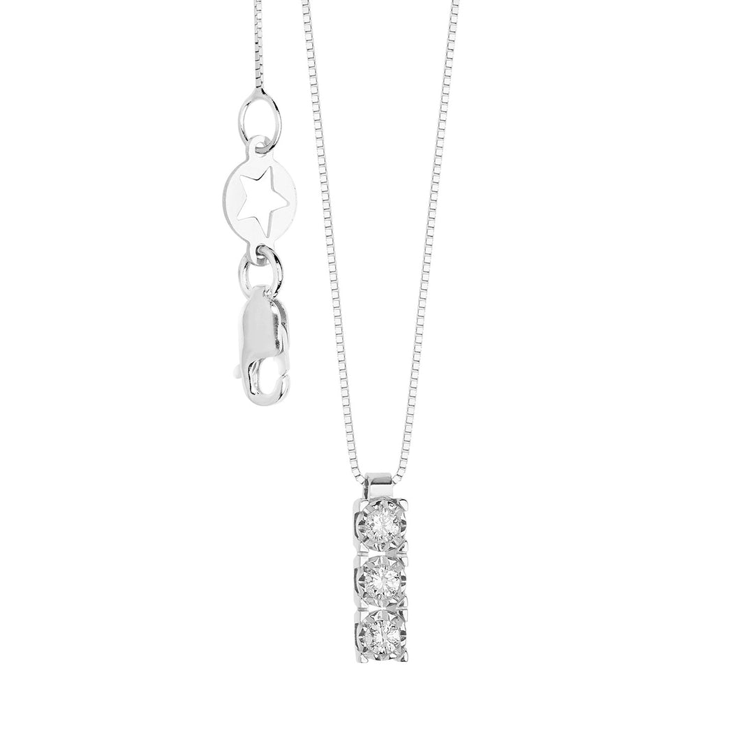 Comete Collana Trilogy in Oro e Diamanti Bianchi GLB1633