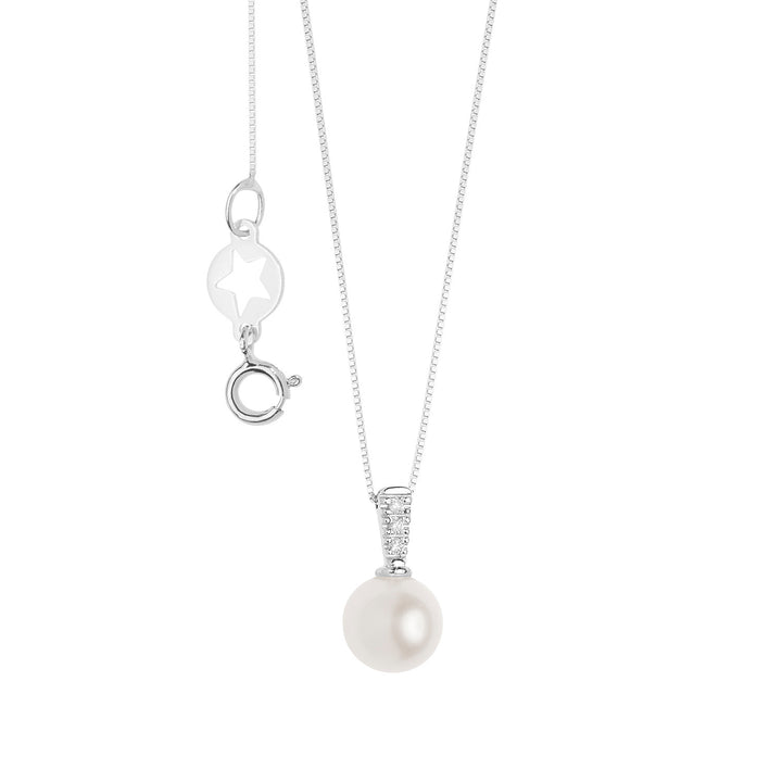 Comete Collana con Perla e Diamanti bianchi GLP624
