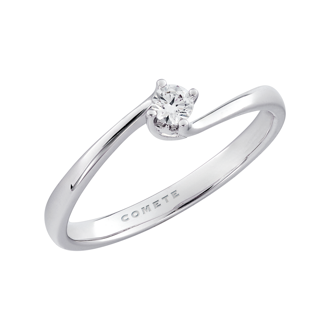 Comete Solitaire em ouro 750‰ e diamante branco ANB2716
